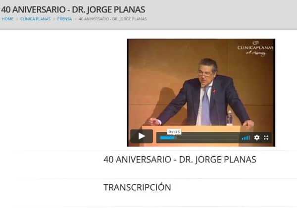 40 aniversario - Dr. Jorge Planas