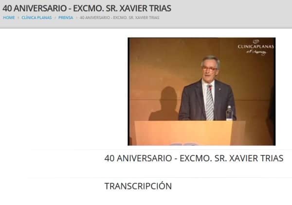 40 aniversario - Excmo. Sr. Xavier Trias