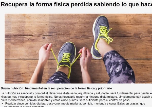 Recupera la forma física perdida sabiendo lo que haces