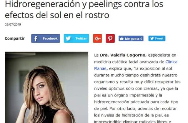 Hidroregeneración y peelings contra los efectos del sol - Dra. Valeria Cogorno